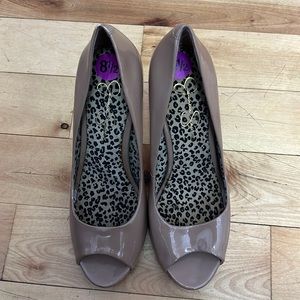 Tan Heels with Leopard Print